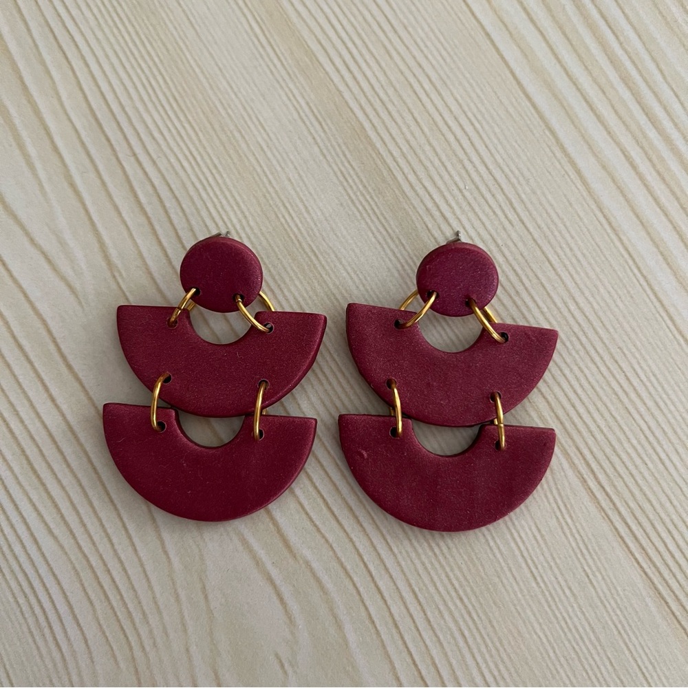 Pennyclays Taylor Swift Red Clay Statement Earrings